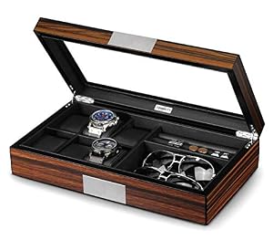 Lifomenz Co 8542 Uhrenbox Holz Glasdeckel