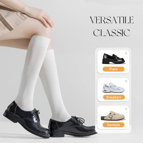 Women's 2-Pack Knee-High Long Mesh Cotton Socks – Comfort Cuff Micro Compression Over the Calf Socks4