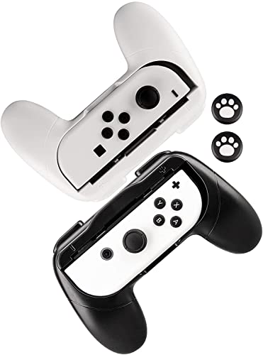 Lammcou Joycon Grip Bracket pour NS Switch OLED & Switch Joy Con Controller Accessoires Hand Grip Holder Accessories-Noir/Blanc Cover