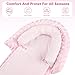 HNHUAMING Infant Car Seat Insert, Baby Car Seat Head & Body Support with 2 Straps Pads, Ultra Soft Newborn Preemie Carseat Insert Cushion for Girls Boys, Fits Car Seat, Stroller, Swing, Bouncer, Pink