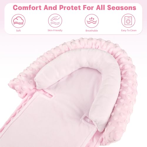Insertos para asiento de bebé y funda de cojín de lactancia rosa miniatura 2