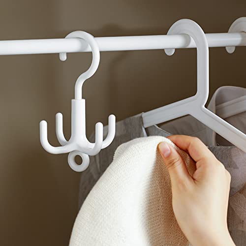 Defutay Belt Hanger Scarf Tie Rack Holder Hook, 2 Pcs Hangers For Closet,360 Degree Rotating Closet Clothes Hangers With 4 Claws For Hanging, Scarf,Hats, Towels,Bags, Shoes,Ties #TOP3