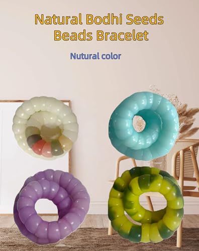 Image of Natural Bodhi Seeds Beads Bracelet, Zen Fidget Stretch Color Gradient Bracelet for Mind-Calming, Meditation Practice Beads Accessory for Women and Men
