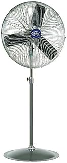 Global Industrial T9F585279 Oscillating Pedestal Fan, 24" Diameter, 1/4HP, 7525CFM, Black/Gray/Silver