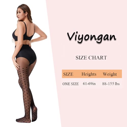 Image of Patterned Tights for Women High Waist Pantyhose Black Sheer Stockings 15D