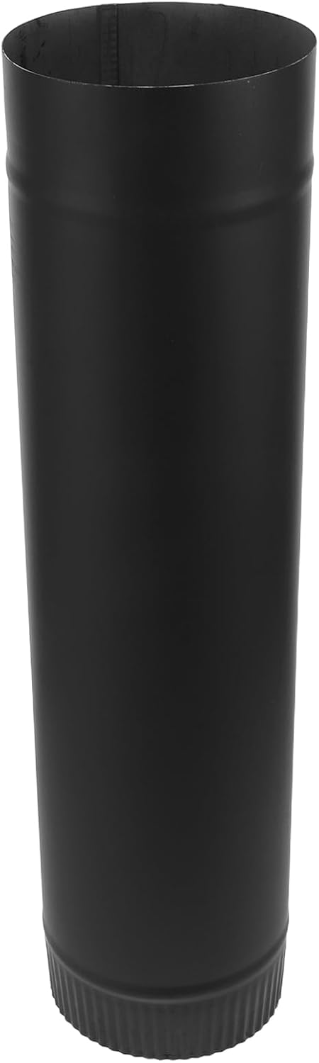 Luxshiny Stainless Steel Chimney Flue Extension Pipe 125mm Heat-Resistant Vent Tube for Wood Burning Stove Indoor Fireplace and Outdoor Camping