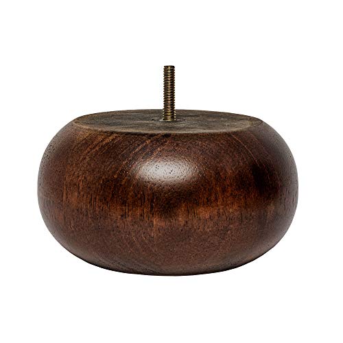 3 In. H X 6 In. Dia Stained Cherry Solid Hardwood Bun Foot Leg For Furniture #TOP15