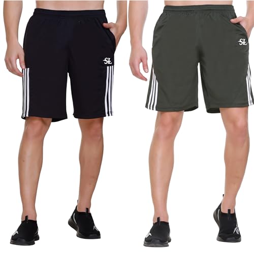 Image of Men's Shorts | Shorts for Men's | Men's Cotton Shorts | Dual Pocket Sleep Shorts - Regular Shorts - Workout, Gym, Running, Sports and Yoga Shorts - Pack of 2