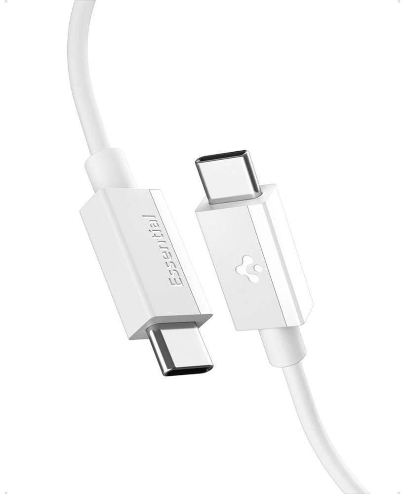 Spigen USB-C to USB-C 2 Metre Kablo 60W Güç/PPS 2.0 Desteği Super Hızlı Şarj / 480 Mbps Data Aktarım Hızı Type-C Ekstra Dayanıklı White - ACA08719