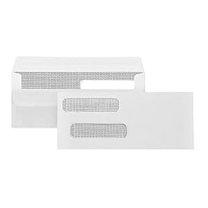 500 No. 8 Flip and Seal Double Window Security Check Envelopes – Designed for Quickbooks Printed Checks – Number 8 Size…