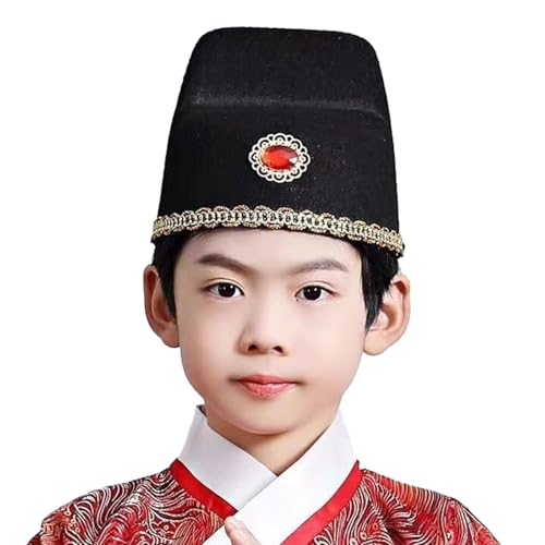PLCPDM Chapeau de costume pour fêtes et festivals, chapeau décoratif pour adultes, enfants, filles, garçons, fête, chapeau chinois traditionnel