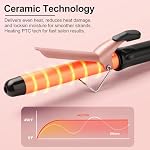 1 Inch Curling Iron Wand for Long Hair, 25mm Curling Iron with Clamp for Classic & Bouncy Curls, Ceramic Barrel Hair Curler with Adjustable Temperature, Dual Voltage, Heat Resistant Glove