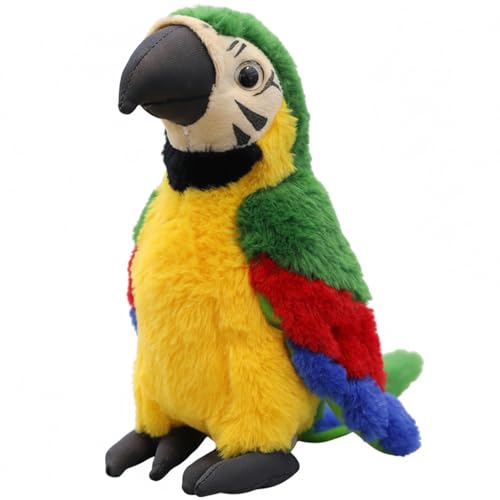 Peluche perroquet vert réaliste 30 cm oiseau doux pour enfant