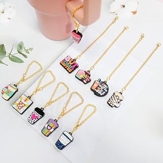 Pabucle Charm Accessories for Stanley Cup 10 PCS Cute Coffee Charm for Tumbler Gifts for Women