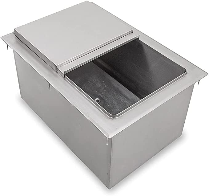 18" x 12" Commercial Stainless Steel Drop-in Ice Bin Chest – Insulated Bar Ice Well for Beverage Service