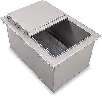 18" x 12" Commercial Stainless Steel Drop-in Ice Bin Chest Insulated Bar Ice Well for Beverage Service