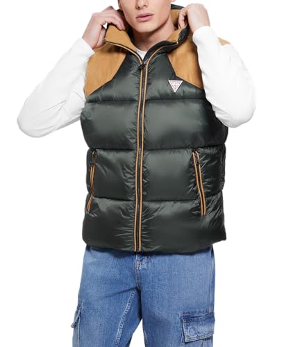 GUESS Men's Yann Fabric Block Puffer Vest