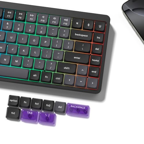 Image of dagaladoo Low Profile keycaps,Black /Grey,Double Shot PBT keycap Set | 138-keys custom keycaps for Mechanical Keyboard 60% 65% 75% 96% 100% cherry-MX switch,TKL, Full-Sized Layout