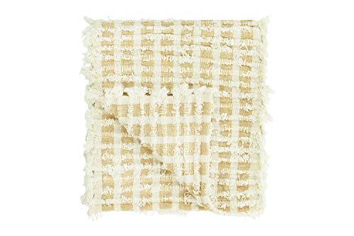 Creative Co-Op 72" Woven Cotton Tufted Fringe Table Runner, Mustard #TOP3