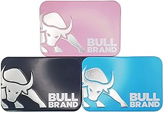 BULL BRAND Tobacco Tin Embossed Black Blue Pink Smoking Cigarette Caddy Free Pack of 50 Bull Brand Rolling Papers Included