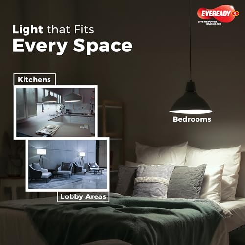 Image of Eveready 14W Emergency Inverter LED Bulb, Cool Day Light (6500K), Rechargeable Bulb with 3 Hours Backup, Ideal for Powercuts, Energy Efficient, B22 Base, Pack of 3