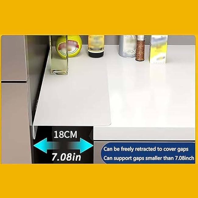 Metal Kitchen Refrigerator Gap Partition Countertop Gap Extension Plate, Refrigerator Side Partition, Gap Cover Between Countertop And Wall, No Drilling Required(Black,60x10cm/24x4in)