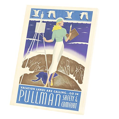 Toile Pullman Train affiche poster vintage Art Deco de qualite premium