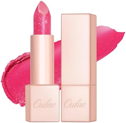 Oulac Coral Red Shimmer Lipstick for Women-Moisture Tinted Lip Balm for Dry Lips, Glitter Surface, Creamy Formula, Hydrating & Smooth, Infused with Shea Butter, Vegan, Gluten-Free (PG04) Sunrise