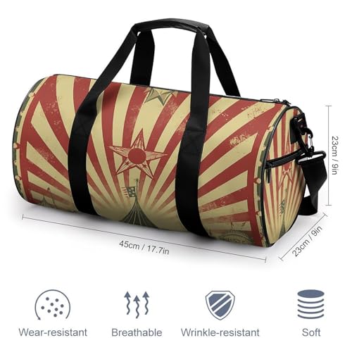 Duffel Bag for Men Women Gym Bag Vintage Circus Background Travel Duffel Bag Waterproof Overnight Bag for Sports Workout2