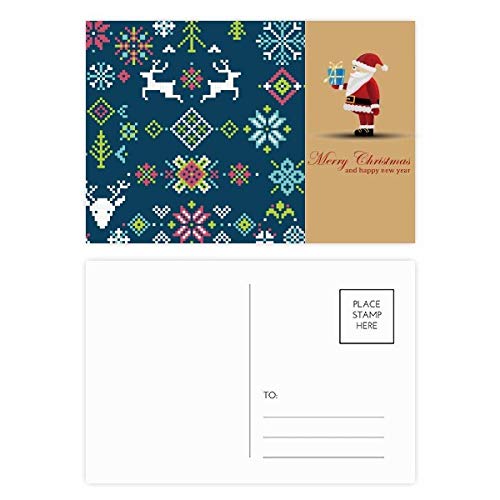 Cartes postales de Noël pour vœux en retard lot de 20 motifs cerf et père Noël pour familles