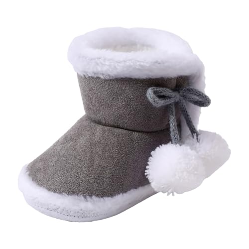 IWIHMIV Infant Warm Soft Boots Baby Winter Ankle Non Slip Booties Toddler Winter Crib Floor Socks Shoes