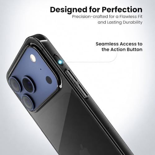 Image of VONZEE Anti Scratch Semi Translucent Cover for iPhone 17 Pro Case, Premium PC + TPU Phone Cases Drop Proof, Slim Anti Yellowing Never Yellowing Shockproof
