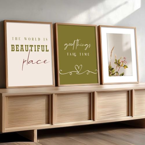 Image of HOTHOUSE Decorative Abstract Wall Art Home Decor Modern Painting poster With Frame For Living Room Bed Room Hotel Wall Decor Digital Reprint Set of 3 (13X17 inch)