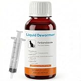 Dewormer for Cats & Kittens Liquid Fenbendazole - Broad Spectrum Suspension - Removes Roundworm, Hookworm, Tapeworm - Easy to Mix with Food, Includes 3ml Dosing Syringe (100ml)
