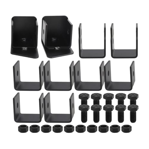 For 2014-2018 Chevy Silverado GMC Sierra Crew Cab Rear Seat Lift Kit, 2.5 Inch Height Increase, Black Steel Brackets for Added Storage & Audio System Space