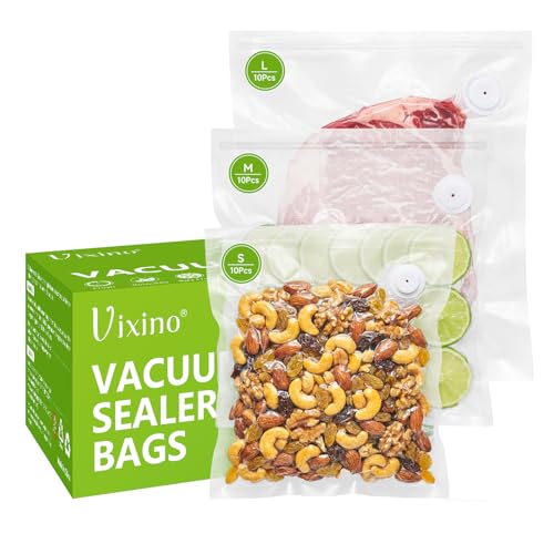 Image of Vixino Vacuum Sealer Bags for Food, 30 Reusable BPA-Free Vacuum Seal Bags