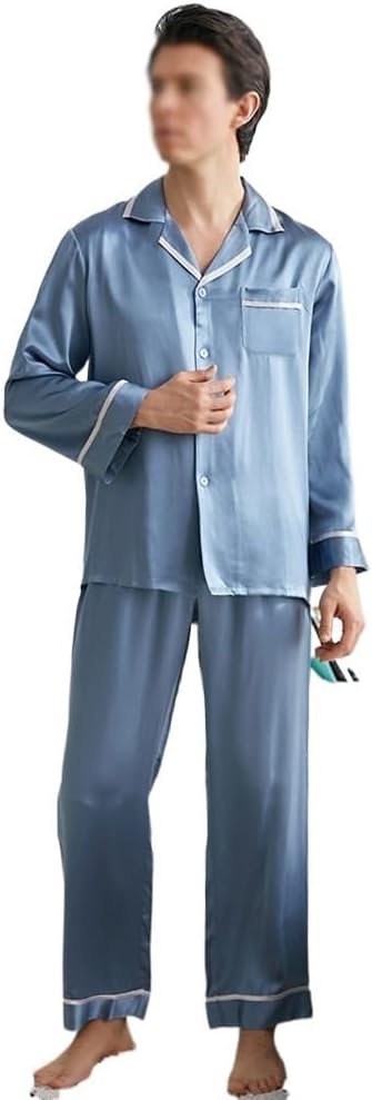 Couple Pajama Set With Patchwork Silk Home Clothing Men's