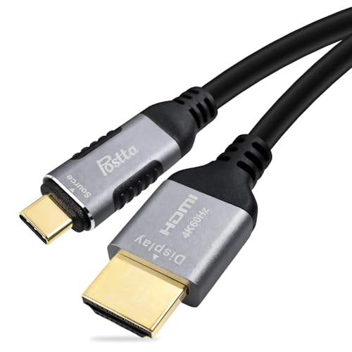 Postta USB C HDMI �ϊ��P�[�u�� 5M 4K@60Hz USB C-HDMI�ϊ��A�_�v�^ Thunderbolt 4/3 �Ή� [�P�����ʐM]MacBook Pro/iPad Pro/Surface/Google Pixelbook/Chr