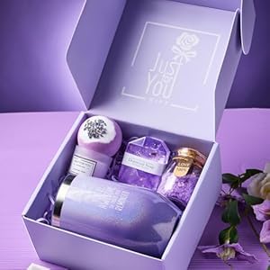 Gifts for Women, Mom, Wife, Girlfriend, Sister, Her - Happy Birthday, Christmas, Valentine's Day, Mothers Day Gifts - Lavender Spa Gift Basket Set Gifts for Women Mom Wife Girlfriend Sister Her Happy Birthday Christmas Valentines Day Mothers Day Gifts Lavender Spa Gift Basket Set