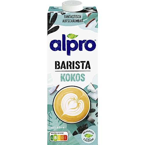 Alpro Barista Coconut Drink with Soy 1 Litre Durable 100% Plant-Based Source of Calcium and Vitamins Protein Source Low Fat Lactose Free Vegan Dairy Free