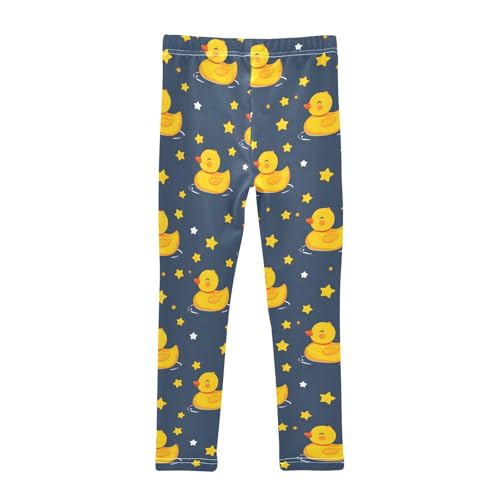 Cute Duck Stars Girls Leggings Soft Stretch Workout Yoga Dance Pants for Kids Casual Tights2