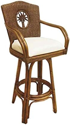 Rattan & Wicker Counter Stool in TC Antique w Cushion (Dolce-Mango)