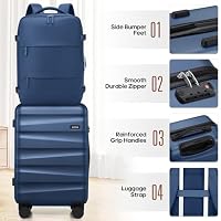 UKEIN Luggage Set with Backpack,Hardshell Carry On Luggage Airline Approved — image 6