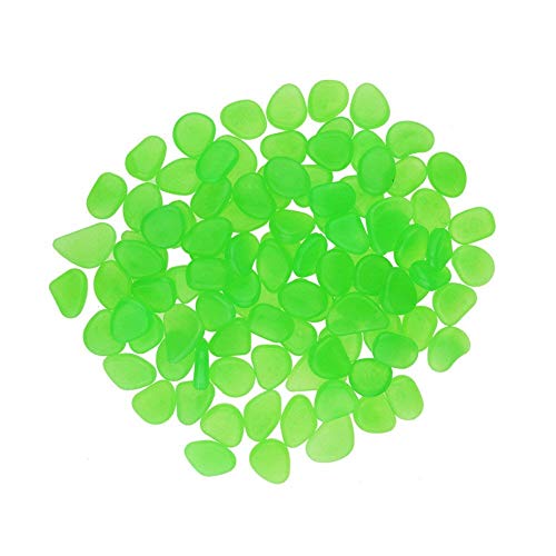 Candora 200 pcs Pierres décoratives artificielles Lumineux pavés Glow in The Dark Pebbles Pierre Jardin Passerelle Green