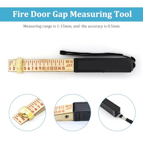 Youzzei Keilförmiger Fühlerlehre, 1-15 mm Fühlerlehre Messgerät, Technisches Lineal, Kupfer Türspaltmessgerät für Die Haustechnikinspektion, Ebenheitsmessgerät, Lineal (0,5 mm)