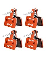 AGPTEK 4X Bremsbeläge Fahrrad, Scheibenbremsbeläge, High Performance Bremsbeläge Disc Brake Pads & Spring (Resin) für Mountainbike Scheibenbremse I Bike Beläge I Bremsbelag (4 Stück), Orange – Ansicht 1