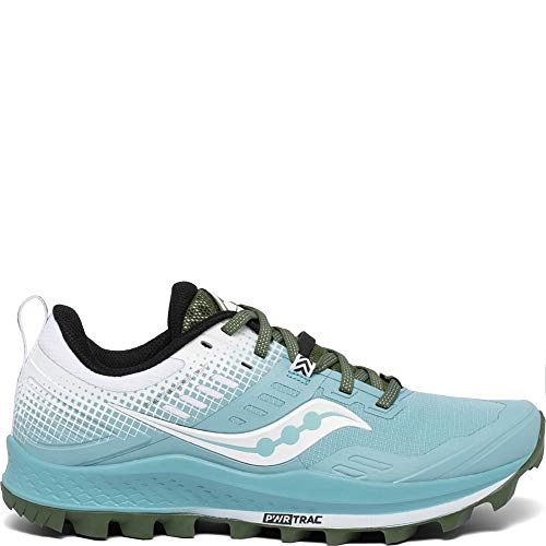 Saucony Women's Peregrine 10 ST Trail Running Shoe, Blue/White, 5