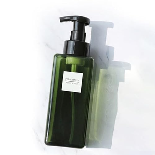 Dispenser di sapone da 650 ml con pompa per un facile utilizzo, per bagno e cucina, bottiglia in schiuma da viaggio (verde scuro)
