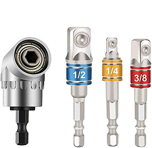 CHENTAOMAYAN のダストカバー Universaleinfaßungs- Grip Ratsche Power Drill Adapter& 105 Grad rechtwinklig Treibererweiterung Akkuschrauber Bohrer (Color : 4pcs D1 Without Box) Cover