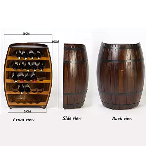 Soporte de vino de madera en forma de barril para 23 botellas miniatura 2